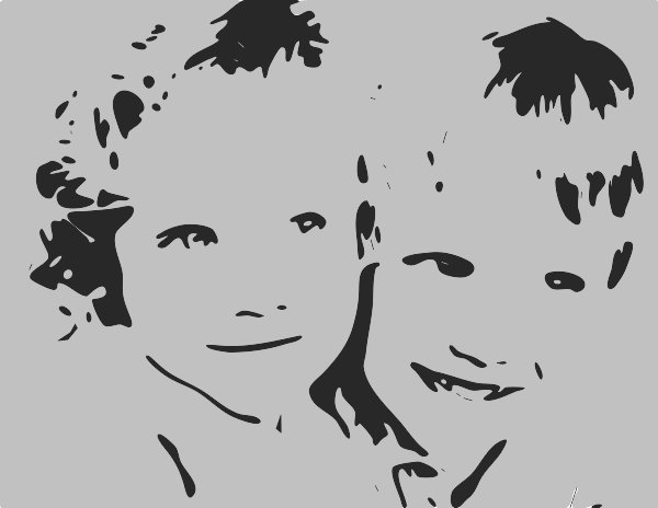 Stencil of Taj and Kira