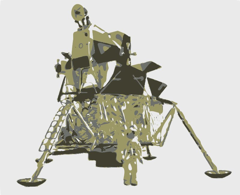 Stencil of Lunar Module with Astronaut