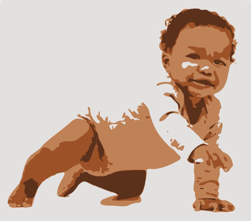 Stencil of Baby Boy in Grey
