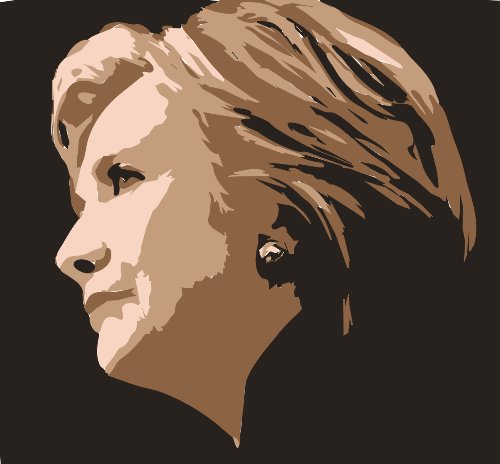 Stencil of Hillary Clinton