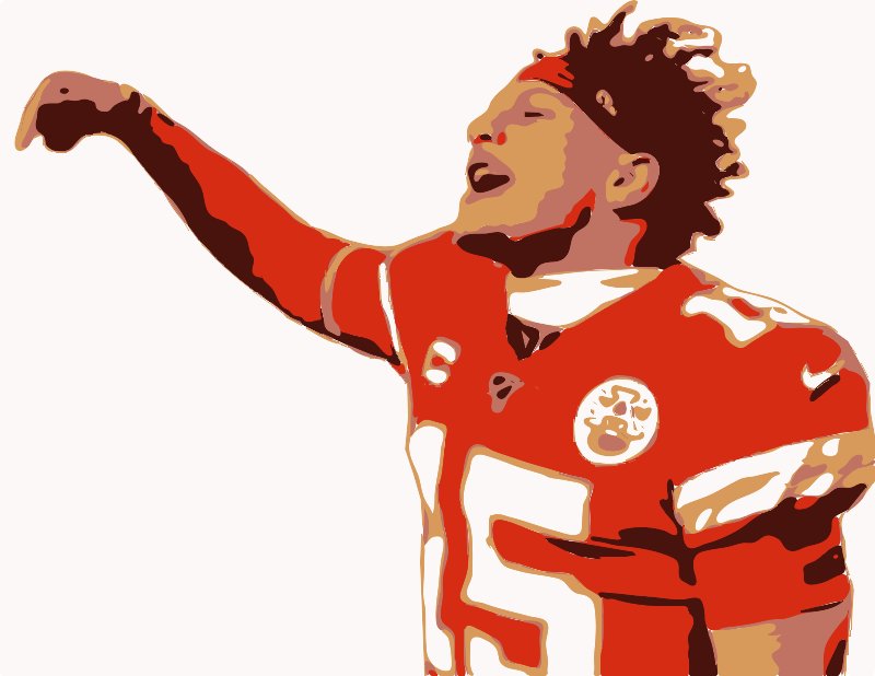 Stencil of Patrick Mahomes in Uniform