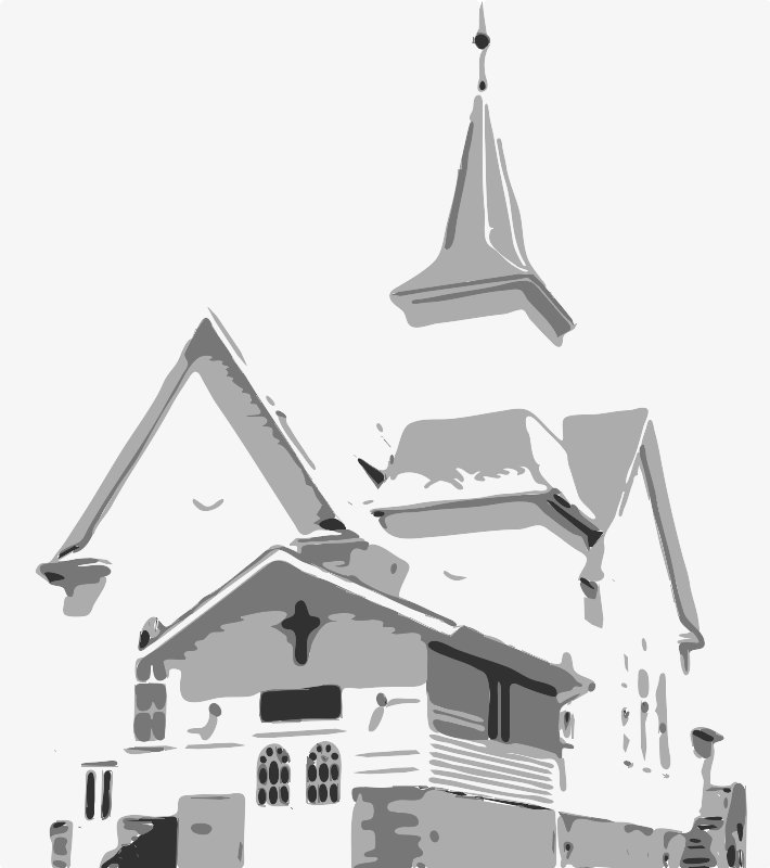 Stencil of Country Church