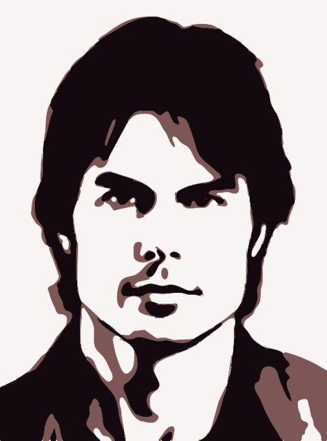 Stencil of Damon Salvatore