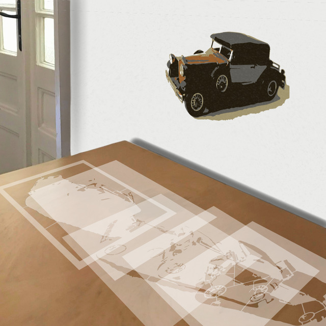 1930 Packard stencil in 5 layers, simulated painting