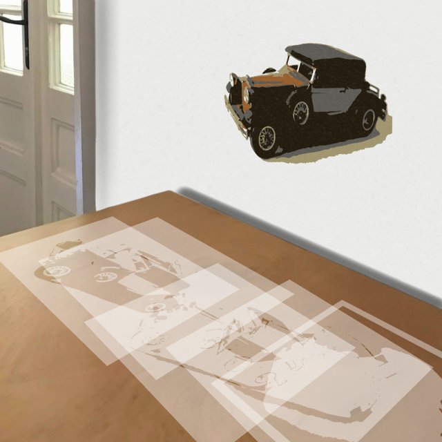 1930 Packard stencil in 5 layers, simulated painting