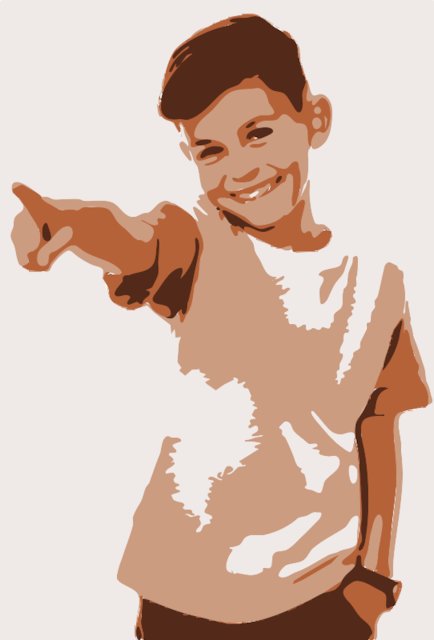 Stencil of Pointing Boy