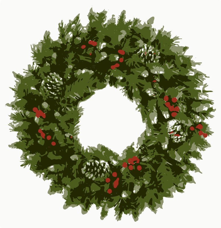 Stencil of Holiday Wreath