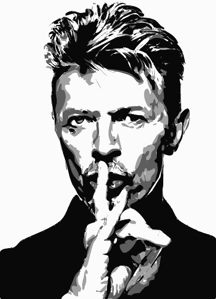 Stencil of David Bowie Shhh