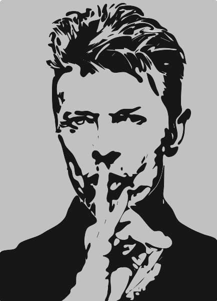 Stencil of David Bowie Shhh