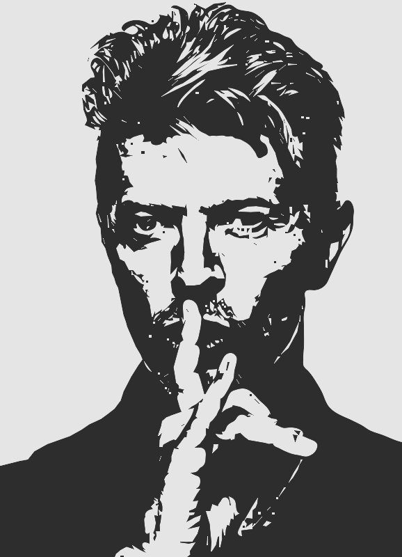 Stencil of David Bowie Shhh