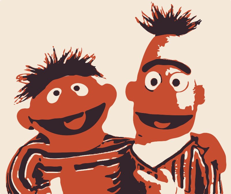 Stencil of Ernie and Bert