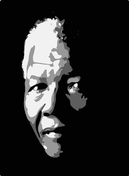 Stencil of Nelson Mandela in Dark