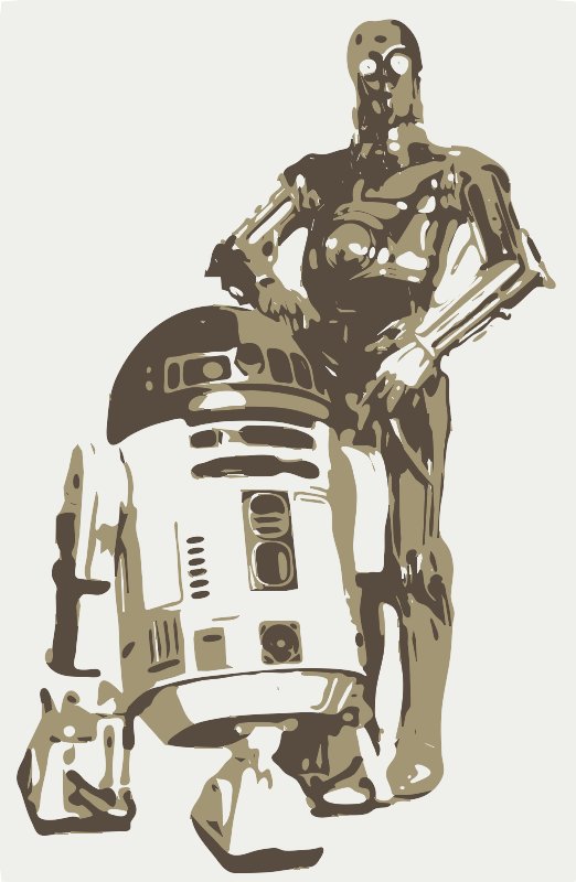 Stencil of R2-D2 and C-3PO