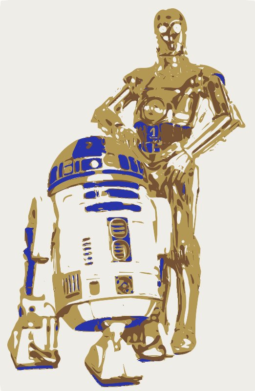 Stencil of R2-D2 and C-3PO