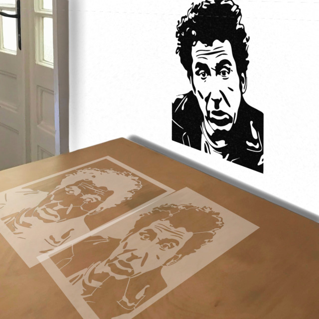 Kramer stencil in 2 layers, simulated painting