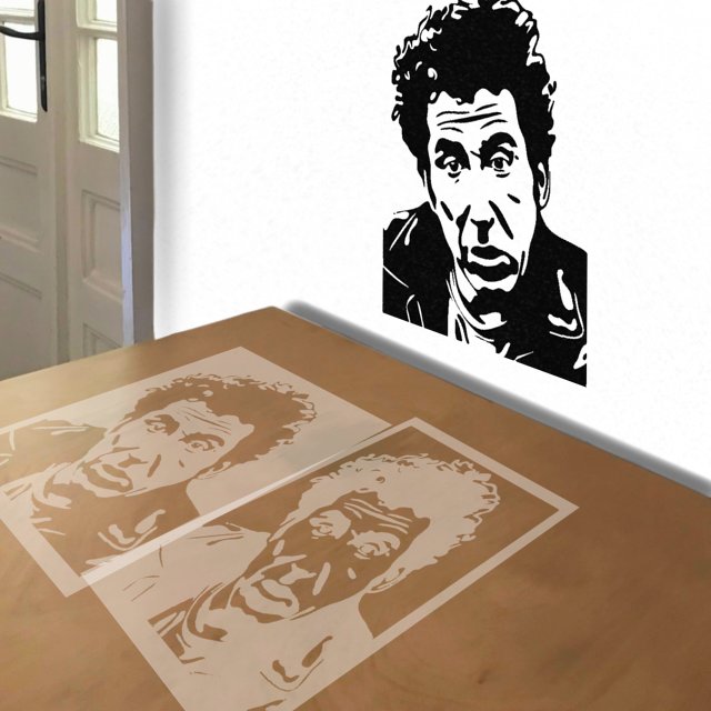 Kramer stencil in 2 layers, simulated painting