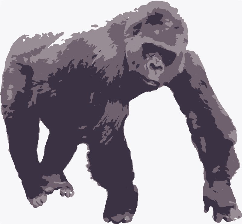 Stencil of Gorilla on All Fours