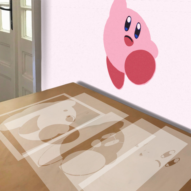 Kirby stencil in 5 layers, simulated painting