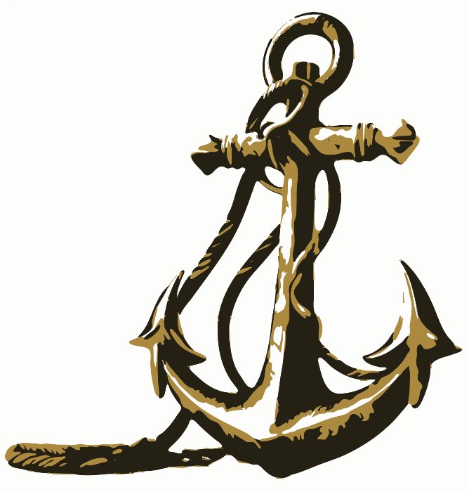 Stencil of Brass Anchor