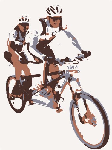 Stencil of Tandem Bicycle