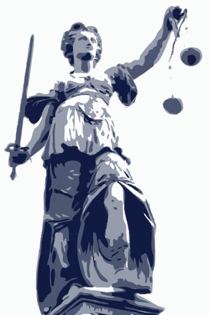 Stencil of Lady Justice
