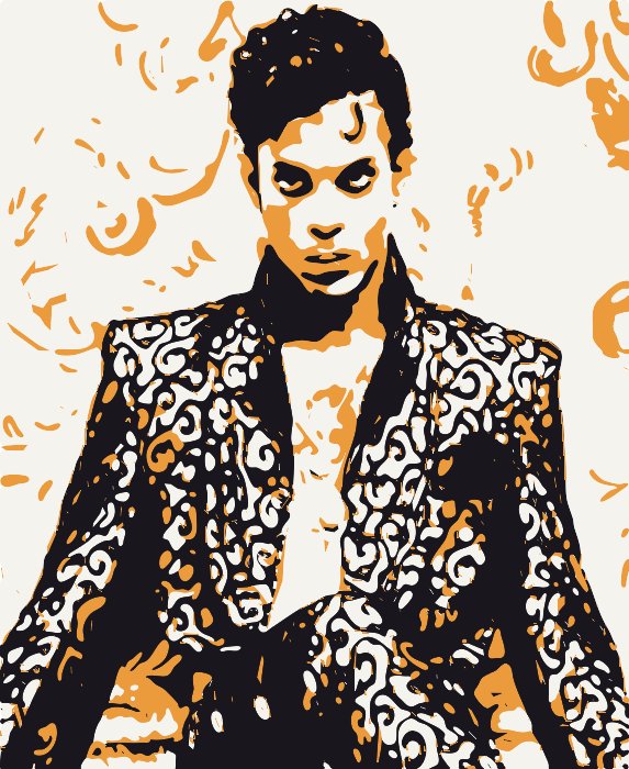 Stencil of Prince in Paisley