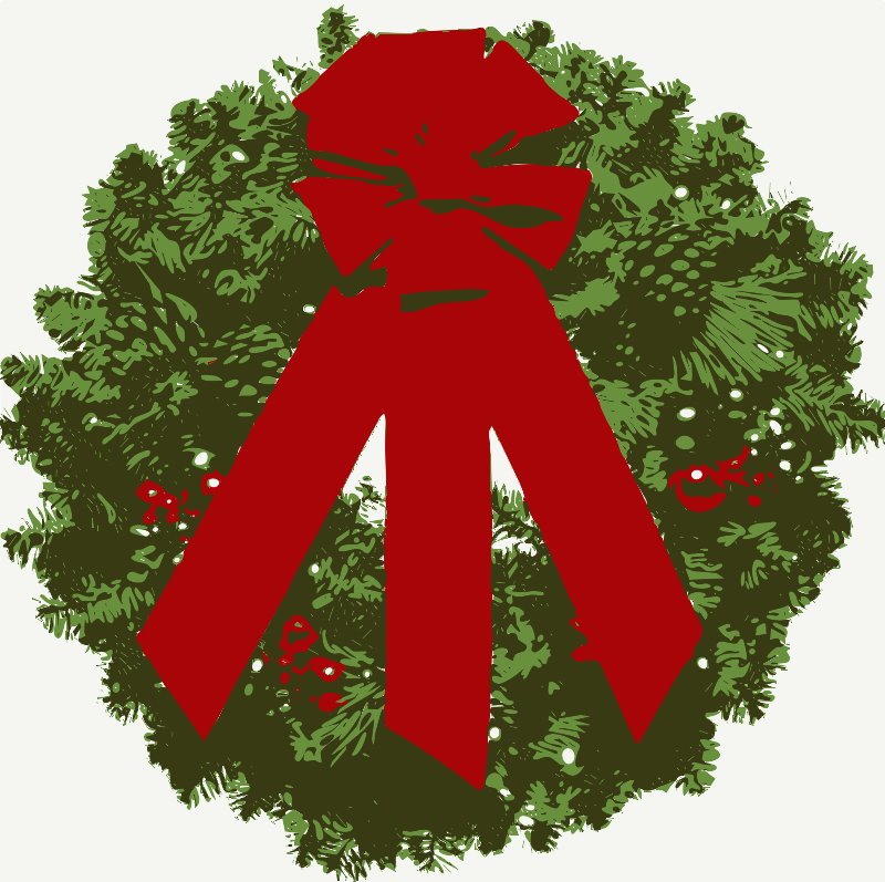 Stencil of Christmas Wreath