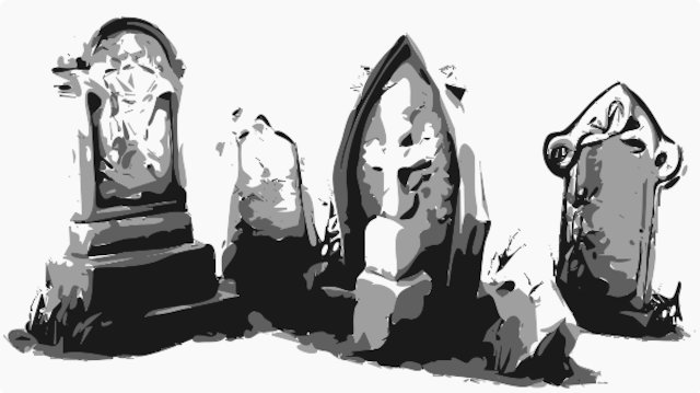 Stencil of Graveyard Tombstones