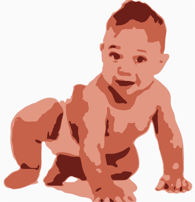 Stencil of New Baby in Diapers