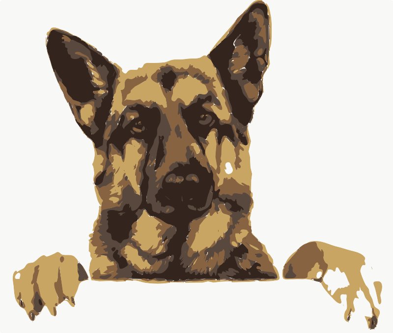 Stencil of German Shepherd Peeking