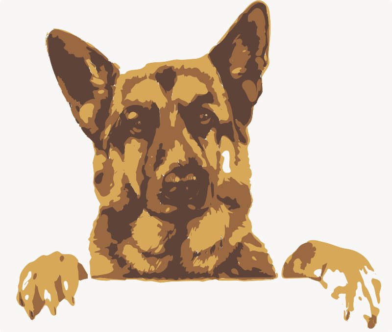 Stencil of German Shepherd Peeking