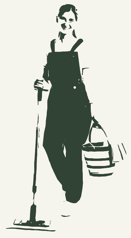 Stencil of Female Janitor
