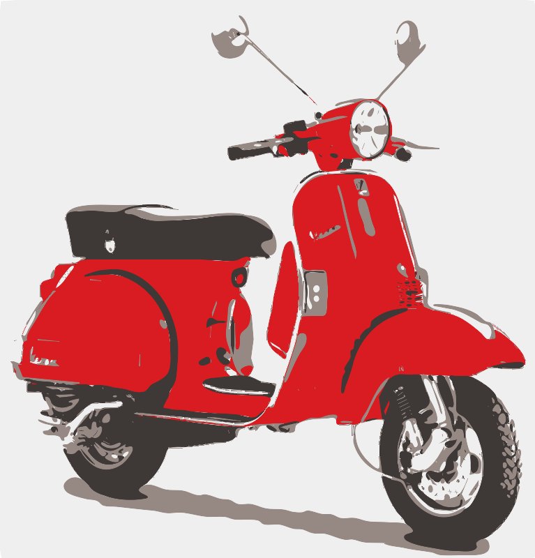 Stencil of Red Vespa