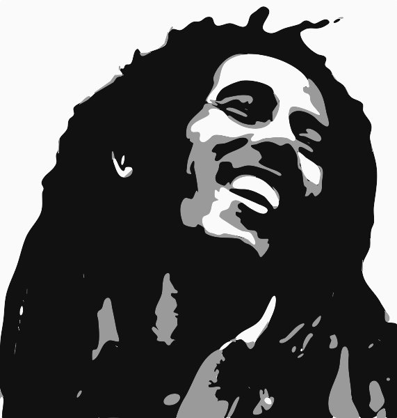 Stencil of Bob Marley