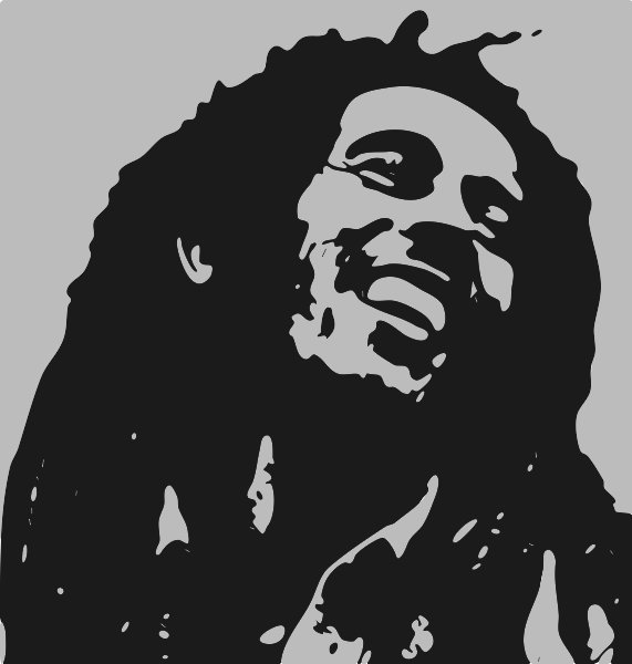 Stencil of Bob Marley