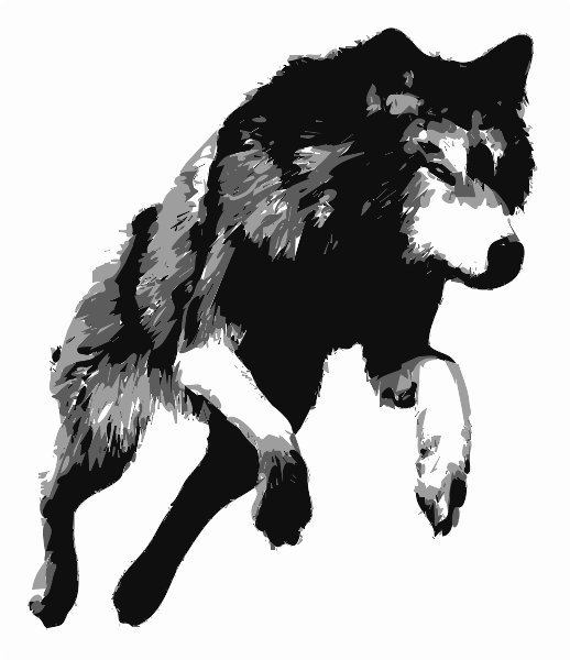 Stencil of Jumping Wolf