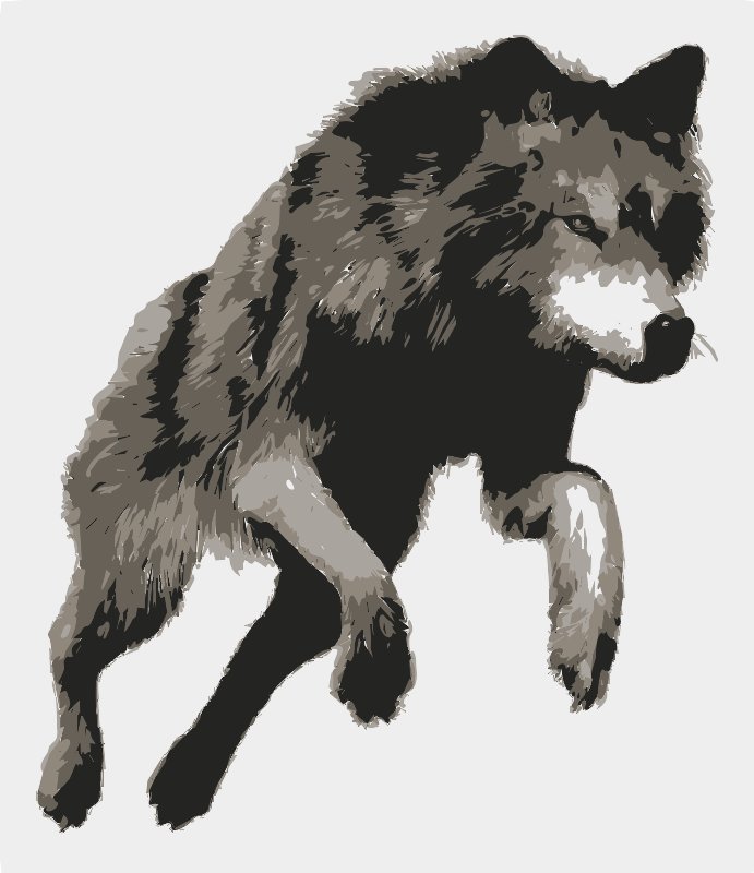 Stencil of Jumping Wolf