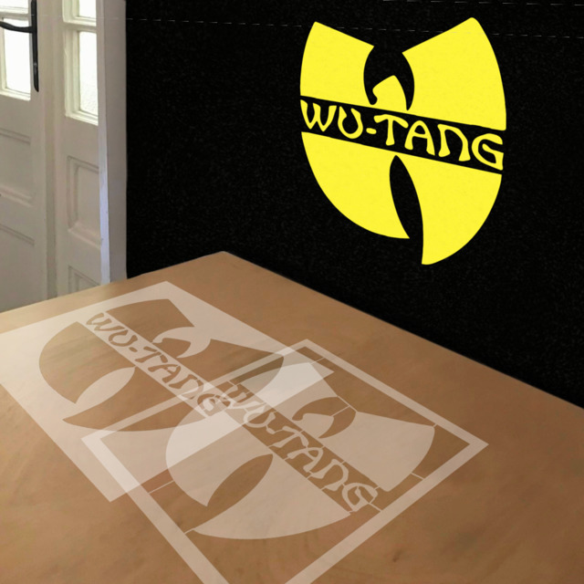 Wu-Tang Clan stencil in 2 layers, simulated painting