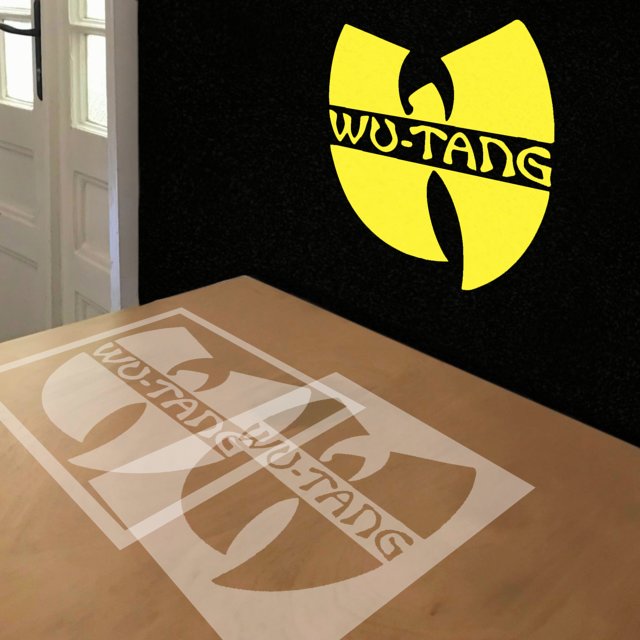 Wu-Tang Clan stencil in 2 layers, simulated painting