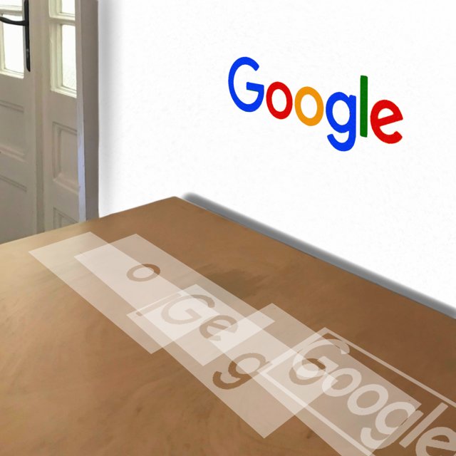 Google Logo stencil in 5 layers, simulated painting