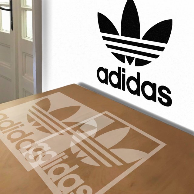 Adidas Torch Logo stencil in 2 layers, simulated painting