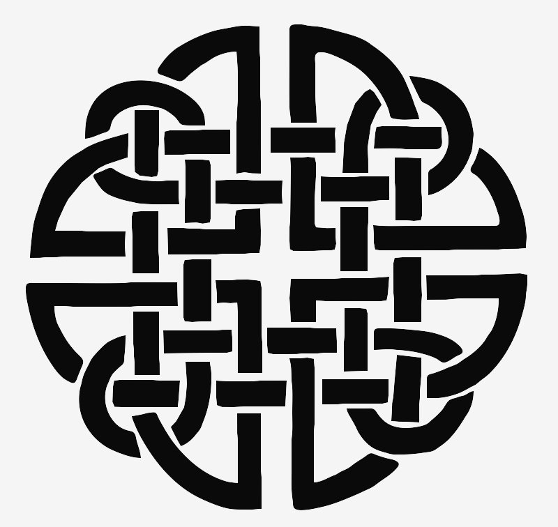 Stencil of Celtic Knot Round Corners