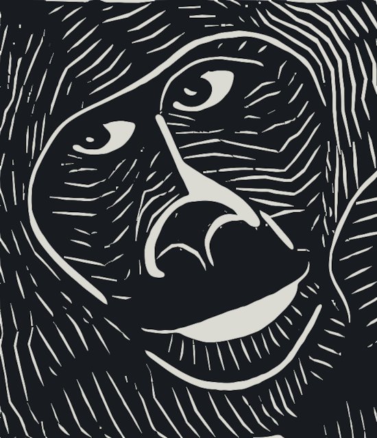 Stencil of Gorilla Block Print
