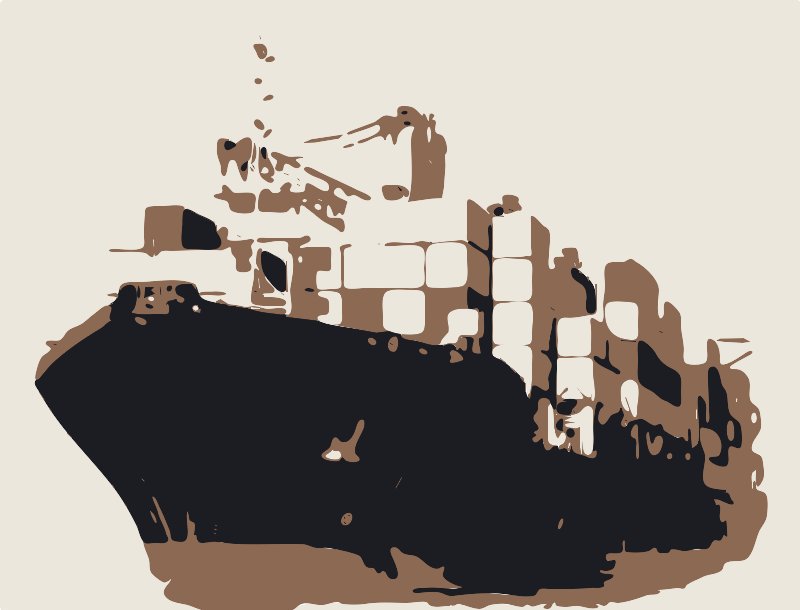 Stencil of Cargo Ship