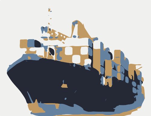 Stencil of Cargo Ship