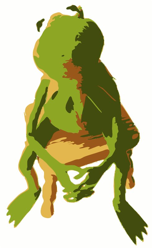 Stencil of Kermit Sitting on a Chair