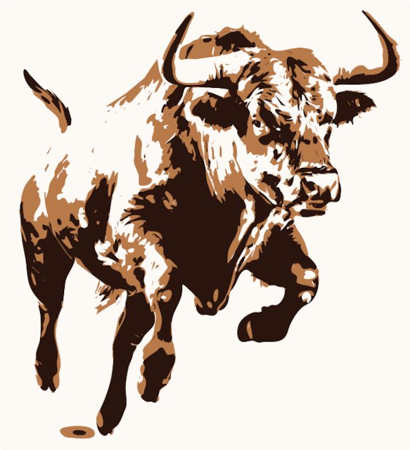 Stencil of Charging Bull