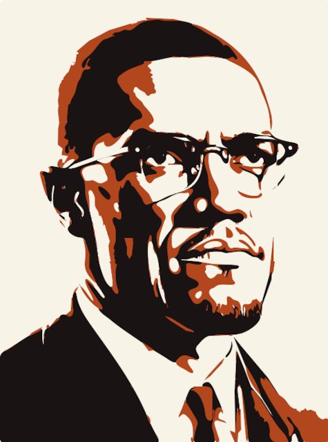 Stencil of Malcolm X
