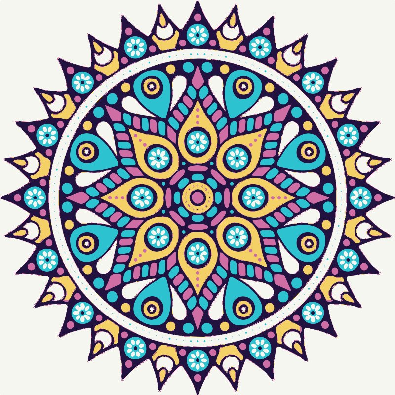 Stencil of Mandala in Many Colors