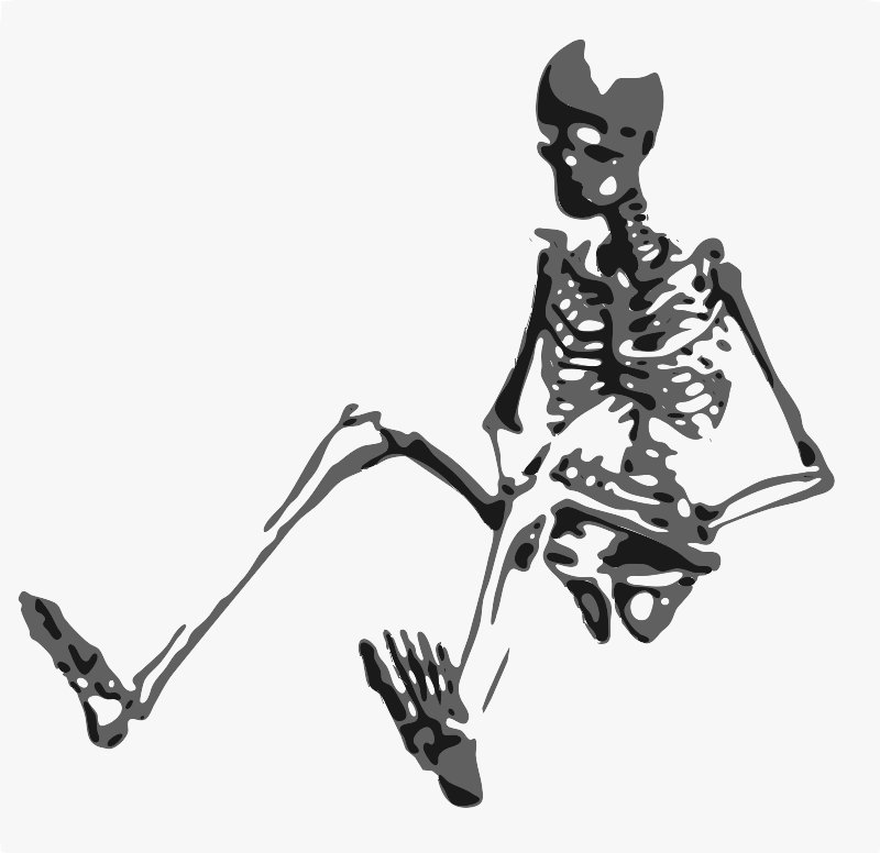 Stencil of Skeleton Sitting